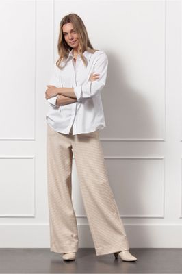 Studio Anneloes Lexie tweed trousers, ecru/latte
