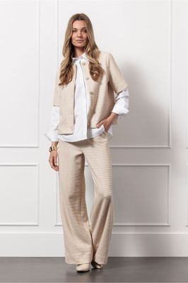 Studio Anneloes Aafke tweed top, ecru/latte