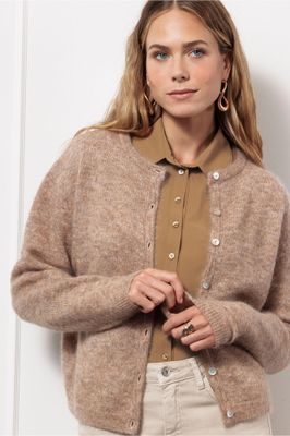 Studio Anneloes Bibi mohair cardigan, latte