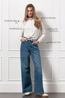 Studio Anneloes Helena ruffle blouse, ecru