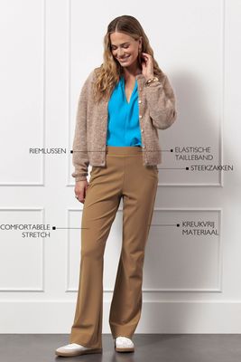 Studio Anneloes Flair bonded trousers, caramel