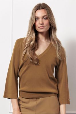 Studio Anneloes Linay 3/4 sleeve pullover, caramel