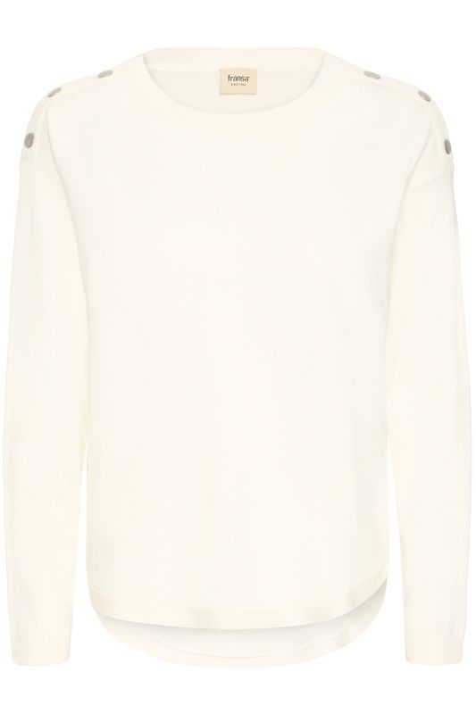Fransa basic pullover, Whisper White