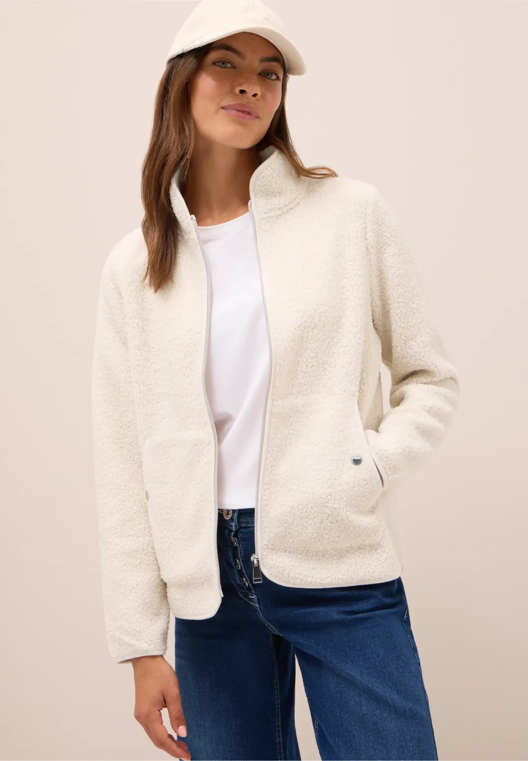 Cecil Teddy T-Shirtjacket, teddy vanilla white
