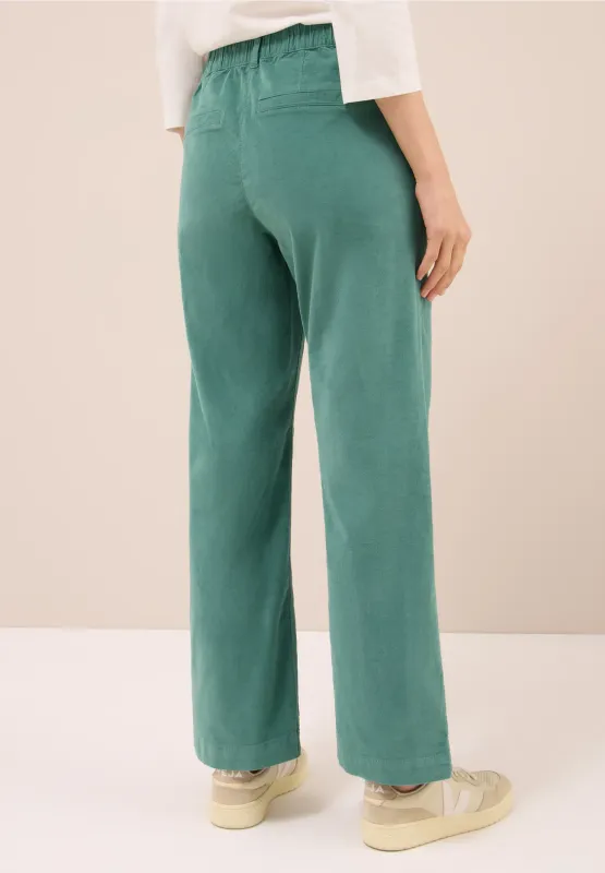 Cecil wide Legs corduroy broek, jewel green