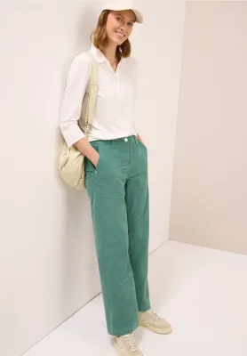 Cecil wide Legs corduroy broek, jewel green