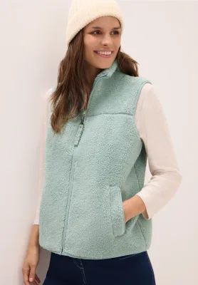 Cecil Kort teddy vest, smoke salvia