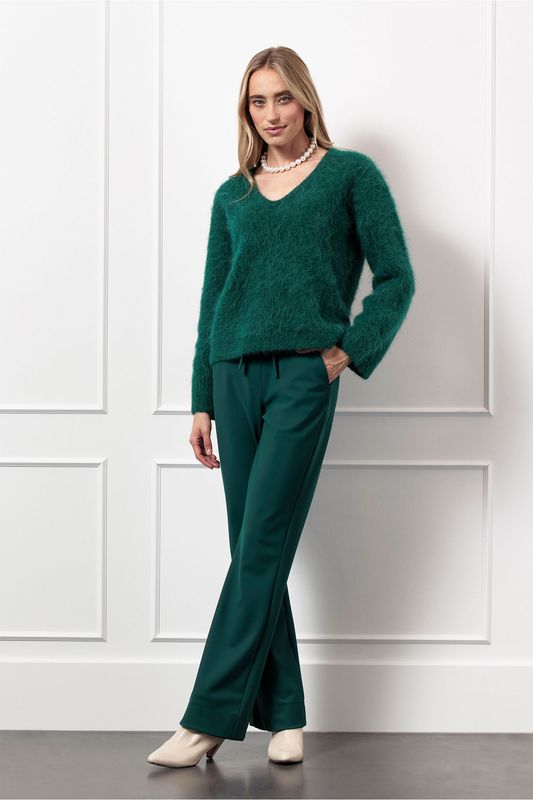 Studio Anneloes Flair bonded drawstring trousers, bottle green