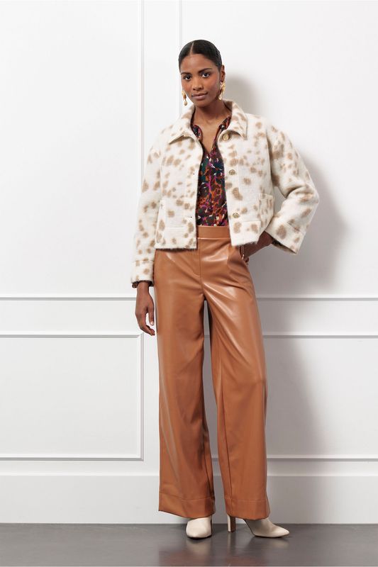 Studio Anneloes Karlie brushed jacket, kit/cognac
