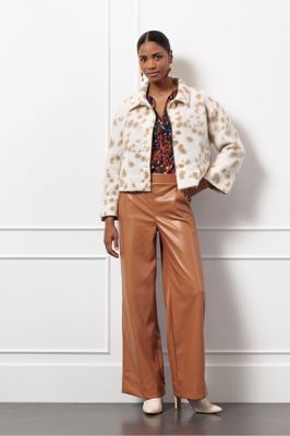 Studio Anneloes Karlie brushed jacket, kit/cognac
