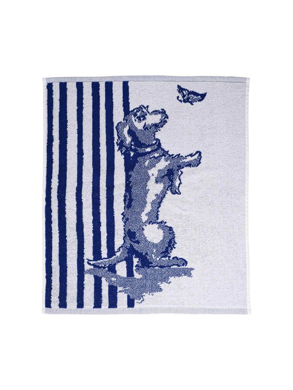 Heinen Keukendoek Teckel Nhaan streep,  delfts blauw