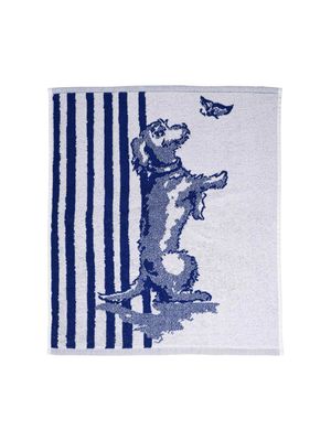 Heinen Keukendoek Teckel Nhaan streep,  delfts blauw