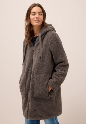 Cecil teddyjas met capuchon, mushroom taupe