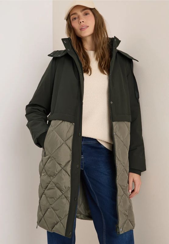 Cecil Mat Mix Coat, olive wood