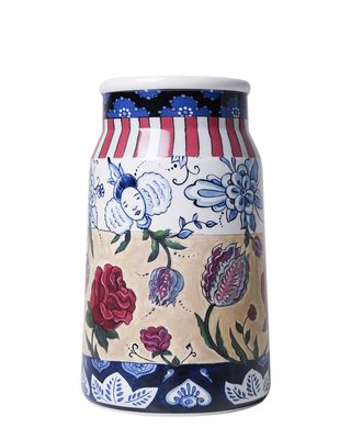 Heinen Melkbus vaas The Heritage Collection - Zeven Rozen - Keramiek - 25,5 cm delfts blauw