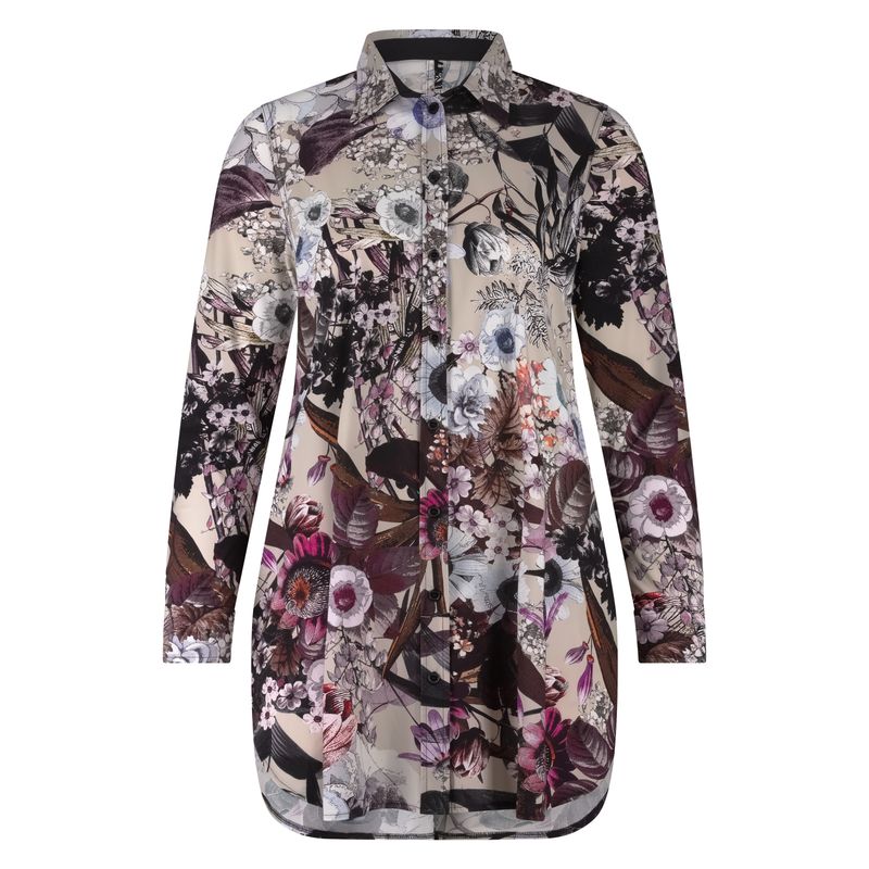 Plus Basics Blouse Long LS, Winter Garden,