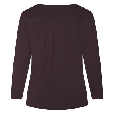 Plus Basics Tee V Slim LS, prune