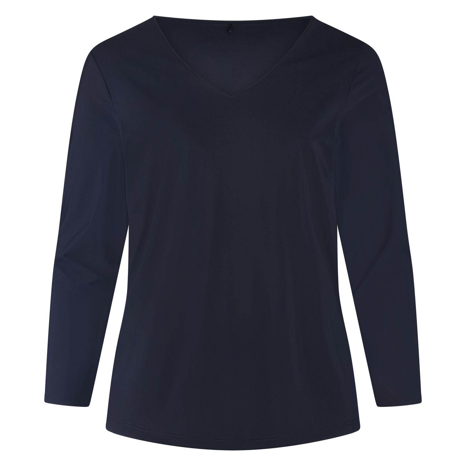 Plus Basics Tee V Slim LS, navy