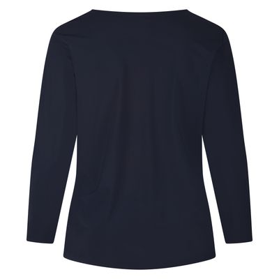 Plus Basics Tee V Slim LS, navy