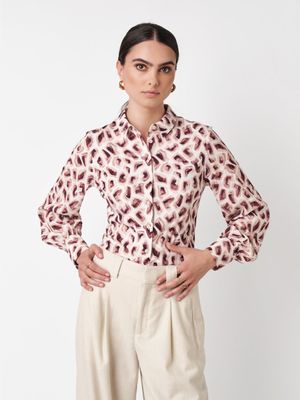 Desoto Collection Pia, abstract metric burgundy