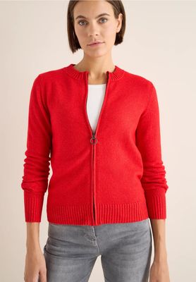 Cecil Cosy vest met ritssluiting, fiery red melange