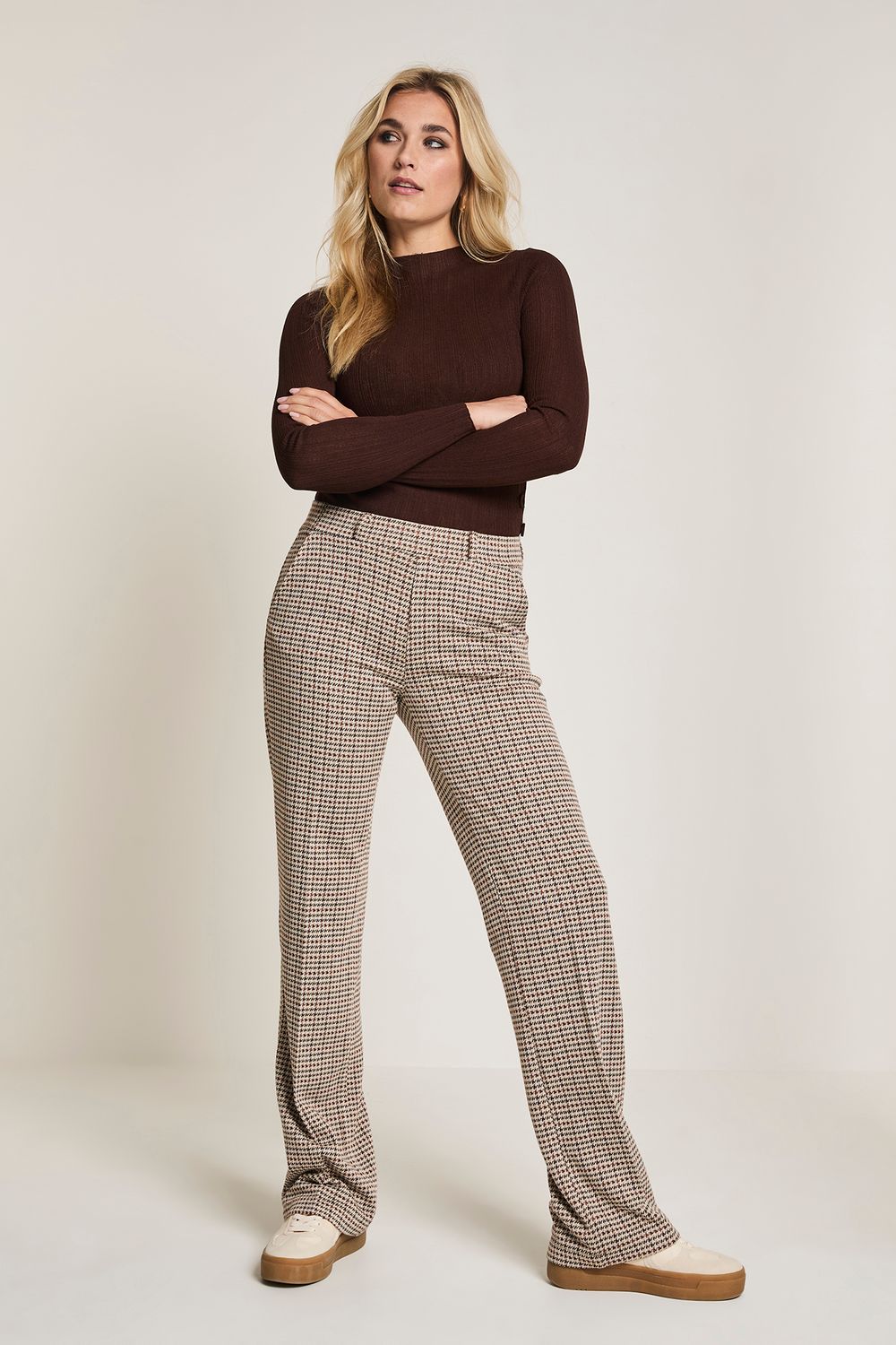 Para Mi Hannah - Knitted Jacquards, Pied de Poule Beige
