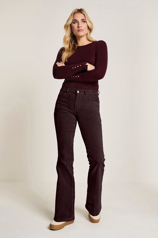 Para Mi Jade Vintage Corduroy, Burgundy Red
