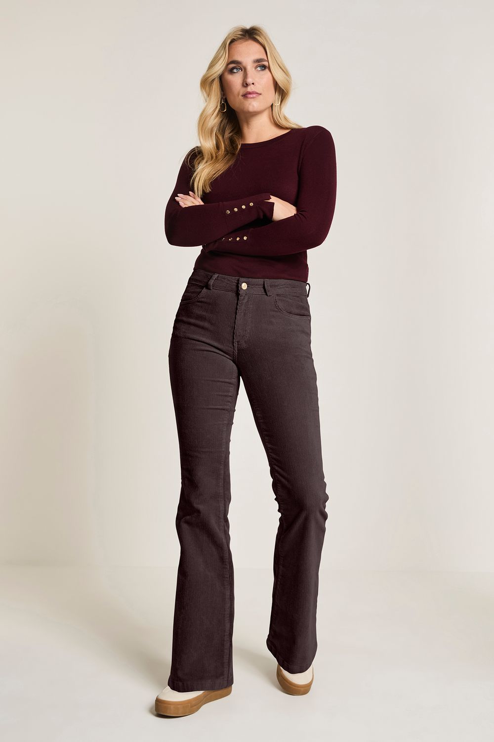 Para Mi Jade Vintage Corduroy, Deep Brown