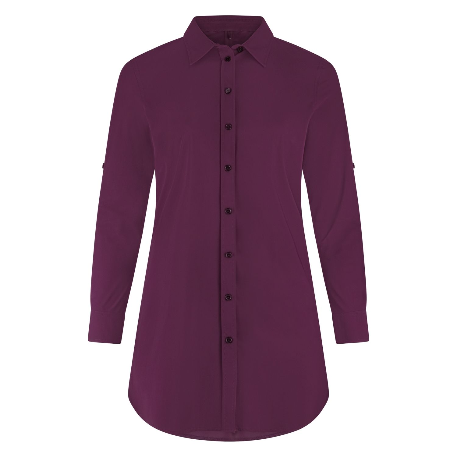 Plus Basics Blouse Long LS, Burgundy