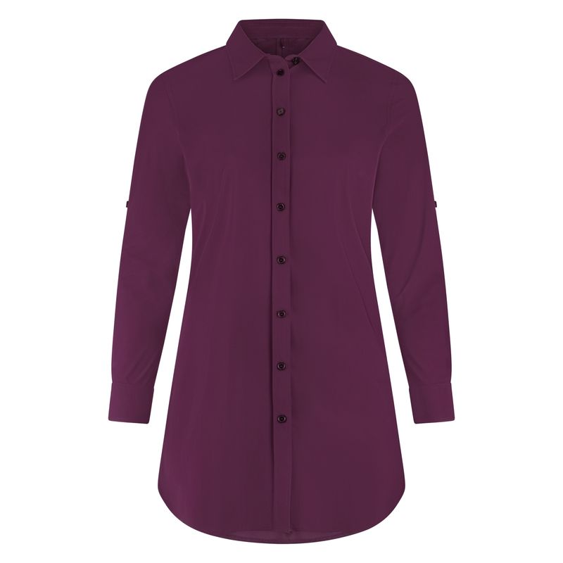 Plus Basics Blouse Long LS, Burgundy