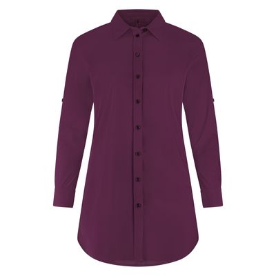 Plus Basics Blouse Long LS, Burgundy