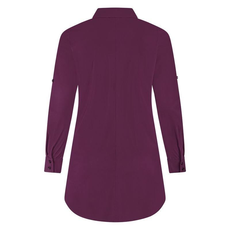 Plus Basics Blouse Long LS, Burgundy