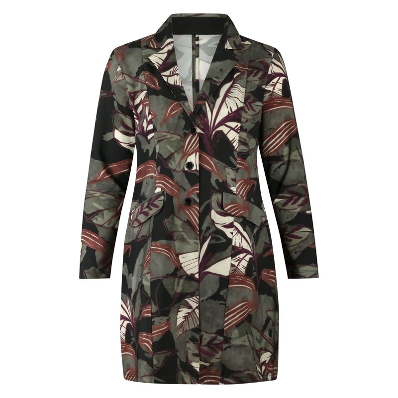 Plus Basics Jacket Long Mystic Leaves