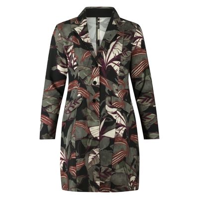 Plus Basics Jacket Long Mystic Leaves