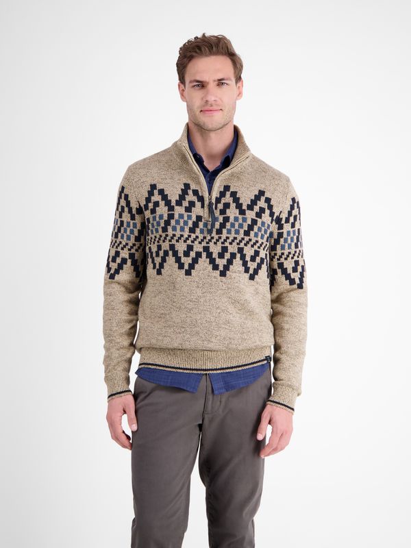 Lerros Herentrui met Noors patroon, Tender Beige Melange
