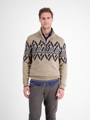 Lerros Herentrui met Noors patroon, Tender Beige Melange