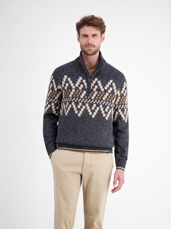 Lerros Herentrui met Noors patroon, classic navy