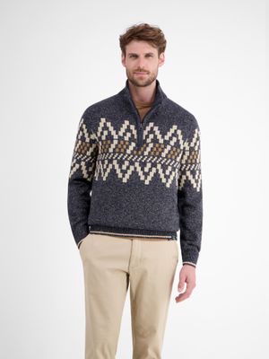 Lerros Herentrui met Noors patroon, classic navy
