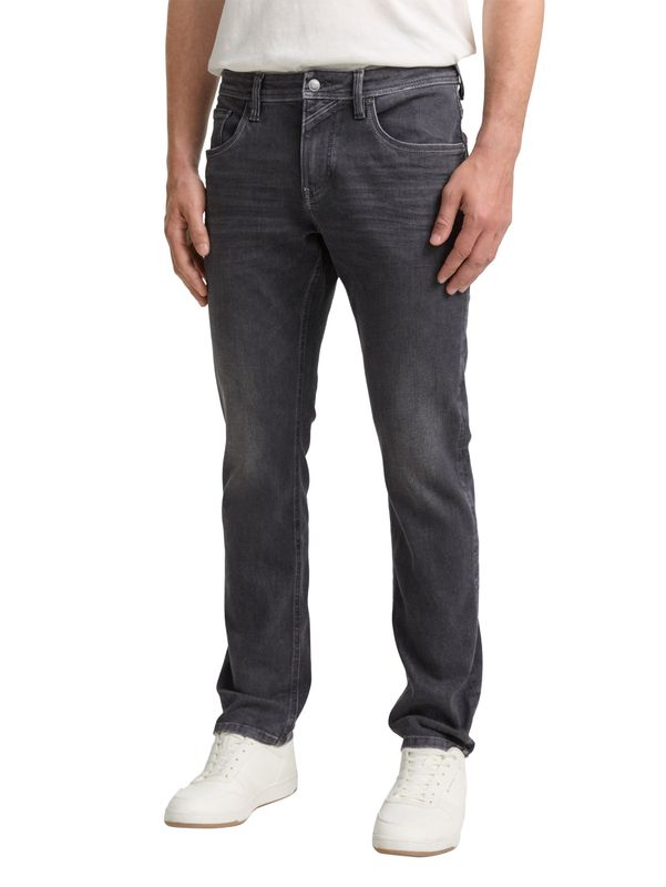 Tom Tailor TTaedan straight jeans met stretch, used dark stone grey denim