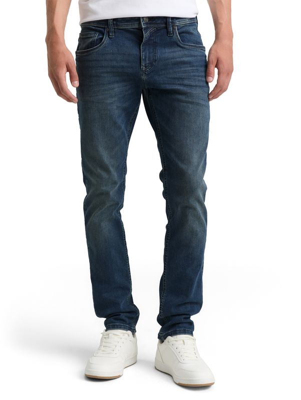 Tom Tailor TTaedan straight jeans met stretch, dark stone blue blac