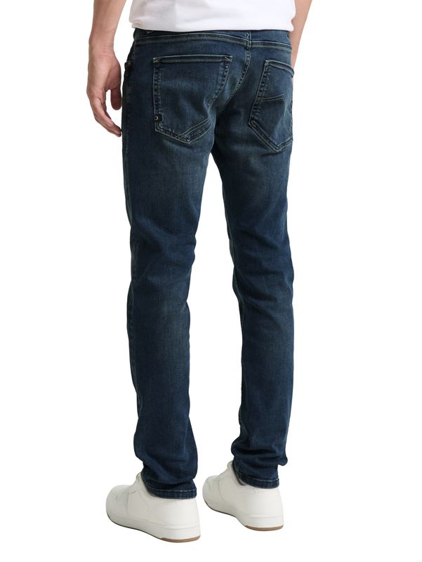 Tom Tailor TTaedan straight jeans met stretch, dark stone blue blac
