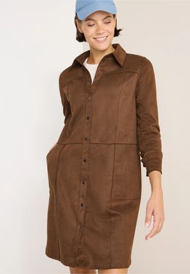 Cecil Velours jurk, mocha caramel