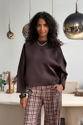 Studio Anneloes Djoeke scuba sweater, espresso