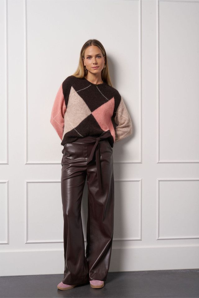 Studio Anneloes Lexie faux leather trousers, espresso Studio Anneloes Lexie faux leather trousers, espresso