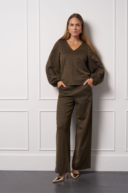 Studio Anneloes Lexie sparkle trousers, gold