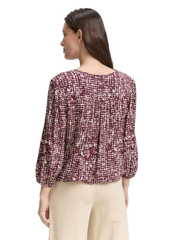 Tom Tailor Blouse van viscose, dark red abstract dot design