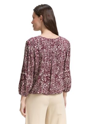 Tom Tailor Blouse van viscose, dark red abstract dot design