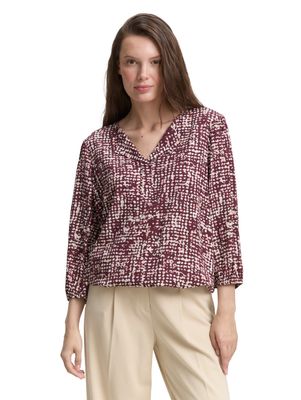Tom Tailor Blouse van viscose, dark red abstract dot design Tom Tailor Blouse van viscose, dark red abstract dot design