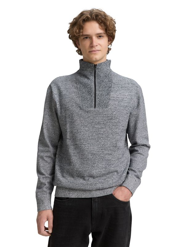 Tom Tailor Troyer gebreide trui van katoen, navy white mouline