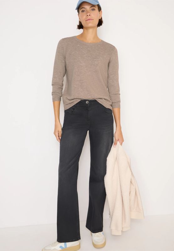 Cecil structured Roundneck,  toffee cream heather melange